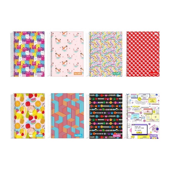 Caderno Capa Dura Espiral 1 Matéria - Energy Color - Jandaia