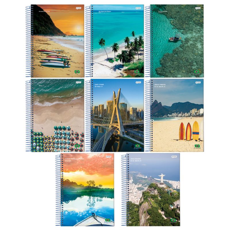 Caderno Capa Dura Espiral 96 folhas - Brasilidade - Jandaia